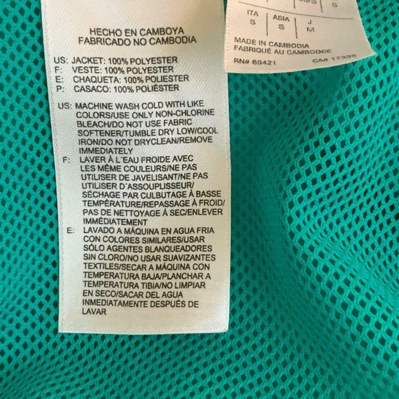 Reebok green Long Sleeves Full Zip Lightweight Mesh Lining Jacket S - Picture 4 of 12